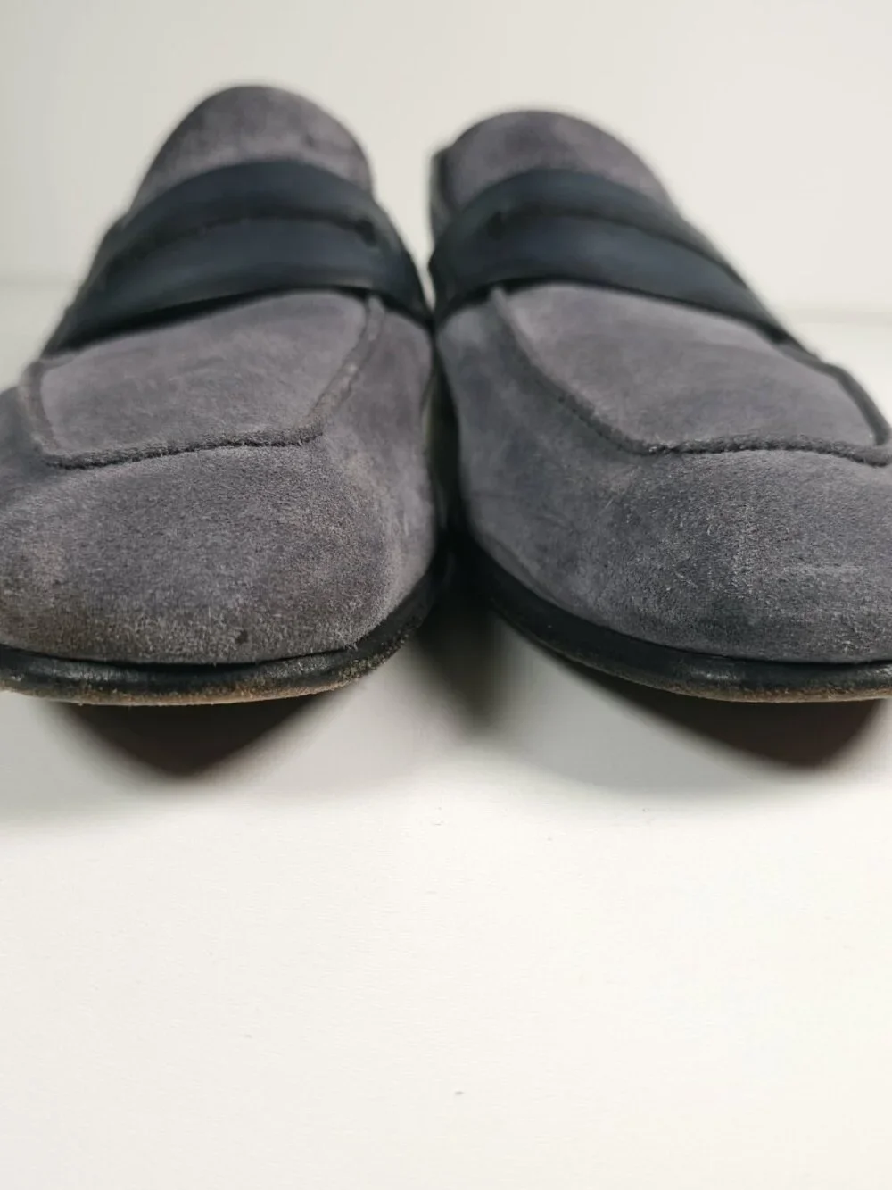 ERMENEGILDO ZEGNA Asola Loafers Blue Suede Soft Leather Size US 8